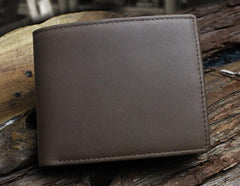 Handmade Leather Mens Cool Slim Leather Wallet Men billfold Wallets Bifold for Men - imessengerbags