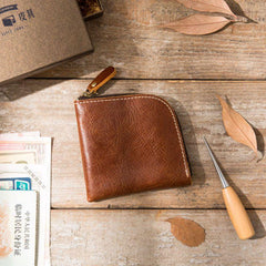 Cool Leather Mens Front Pocket Wallet Vintage Small Wallets for Men