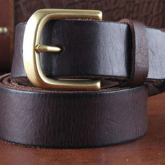 Genuine Leather Punk Rock Biker Trucker Mens Belt Men Black Coffee Belt for Men - imessengerbags