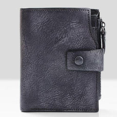 Handmade Mens Cool billfold Leather Wallet Men Small Slim Wallets Bifold for Men - imessengerbags