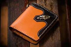 Handmade Leather Trucker Bag Mens billfold Wallet Cool Chain Wallet Biker Wallet for Men - imessengerbags