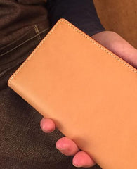 Handmade Leather Mens Cool Long Leather Wallet Slim Travel Passport Wallet for Men - imessengerbags