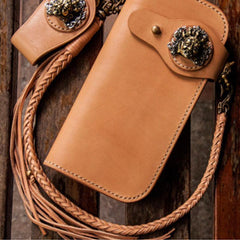 Handmade Leather Mens Chain Biker Wallet Cool Leather Wallet With Chain Wallets for Men - imessengerbags