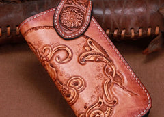 Handmade Leather Kylin Mens Chain Biker Wallet Cool Leather Wallet With Chain Wallets for Men - imessengerbags