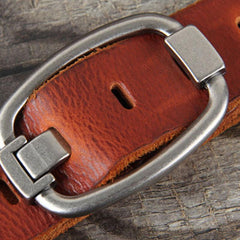 Genuine Leather Punk Rock Biker Trucker Mens Belt Men Black Coffee Belt for Men - imessengerbags
