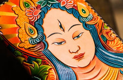 Handmade Leather Men Tooled White Tara Cool Leather Wallet Long Phone Clutch Wallets for Men - imessengerbags