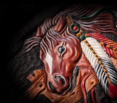 Handmade Leather Fine Horse Tooled Mens billfold Wallet Cool Leather Wallet Slim Wallet for Men - imessengerbags