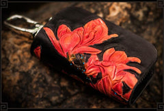 Handmade Leather Tooled Mens Cool Car Key Wallet Car Key Holder Car Key Case for Men - imessengerbags