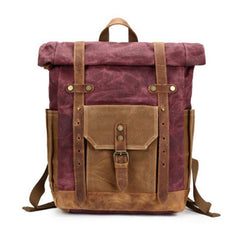 Red Khaki waxed cotton rucksack