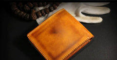 Handmade Leather Lion Mens billfold Wallet Cool Leather Wallet Slim Wallet for Men - imessengerbags