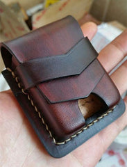 Handmade Coffee Leather Classic Zippo Lighter Case Standard Zippo Lighter Holder Pouch For Men