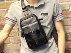 Cool Leather Slings Bag for Men Chest Bag Sling Shoulder Bag For Men