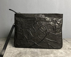 Genuine Leather Mens Clutch Cool Slim Wallet Zipper Clutch Wristlet Wallet for Men - imessengerbags