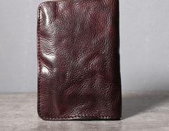 Handmade Genuine Leather Mens Cool Slim Leather Wallet Men Small Wallets Bifold for Men - imessengerbags