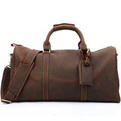 Black Leather Mens Casual Large Travel Bags Shoulder Weekender Bags Brown Duffle Bag For Men