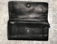 Handmade Genuine Leather Mens Clutch Cool Slim Wallet Zipper Clutch Wristlet Wallet for Men - imessengerbags
