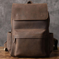 Genuine Leather Mens Cool Backpack Sling Bag Large Travel Bag Hiking Bag for men