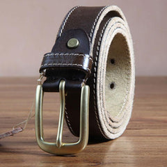 Genuine Leather Punk Rock Biker Trucker Mens Belt Men Black Coffee Belt for Men