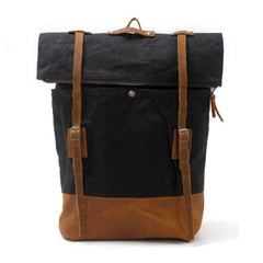 Cool Waxed Canvas Leather Mens Backpacks Canvas Travel Backpack Canvas School Backpack for Men