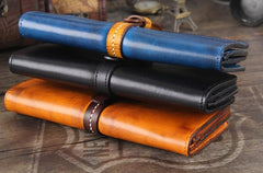 Handmade Leather Mens Cool Wallet Long Leather Wallet Phone Wallet for Men - imessengerbags