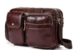 Cool Mens Leather Messenger Bag Small Shoulder Bag Crossbody Bag for men