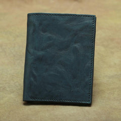Vintage Brown Leather Men's Bifold Small Wallet Black Slim Vertical billfold Wallet For Men - imessengerbags