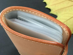 Handmade Leather Mens Cool Short Wallet Card Holder Small Card Slim Wallets for Men