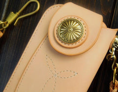 Handmade Leather Biker Wallet Mens Cool Chain Wallet Trucker Wallet with Chain