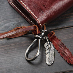 Handmade Leather Mens Chain Biker Wallet Cool Leather Wallet Wrist Wallets for Men - imessengerbags