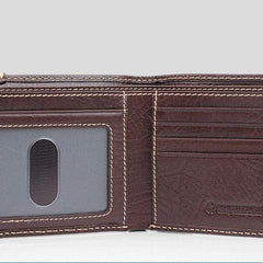 Handmade Leather Mens Cool Slim Leather Wallet Men Small Wallets Bifold for Men - imessengerbags