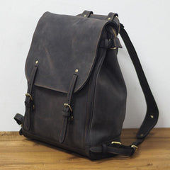Vintage Mens Leather 15inch Laptop Backpack Leather School Backpack Travel Backpack for Men - imessengerbags