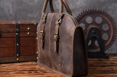 Handmade Leather Mens Cool Messenger Bag Briefcase Work Bag Business Bag for men