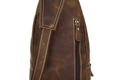 Cool Leather Chest Bag Sling Bag Sling Crossbody Bag Travel Bag Hiking Bags For Men