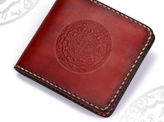 Handmade Leather Tooled Mens billfold Wallet Cool Leather Wallet Slim Wallet for Men - imessengerbags