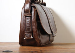 Handmade Genuine Leather Mens Cool Messenger Bag Sling Bag Chest Bag Bike Bag Cycling Bag for men - imessengerbags