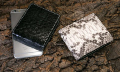 Handmade Leather Boa Skin Mens billfold Wallet Cool Leather Wallet Slim Wallet for Men - imessengerbags