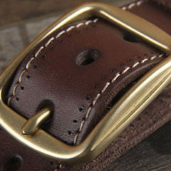 Genuine Leather Punk Rock Biker Trucker Mens Belt Men Black Coffee Belt for Men - imessengerbags