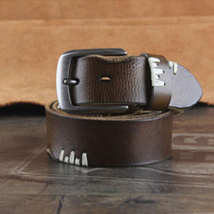 Genuine Leather Punk Rock Biker Trucker Mens Belt Men Black Coffee Belt for Men