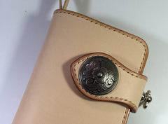 Handmade Leather Biker Wallet Mens Cool Chain Wallet Trucker Wallet with Chain
