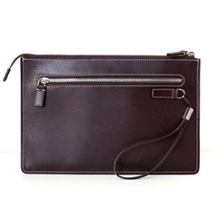 Cool Handmade Leather Mens Wristlet Bag Clutch Zipper Clutch for Men