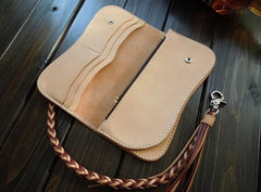 Handmade Leather Biker Wallet  Mens Cool Chain Wallet Trucker Wallet with Chain - imessengerbags