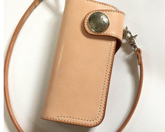 Handmade Leather Biker Wallet Mens Cool Chain Wallet Trucker Wallet with Chain