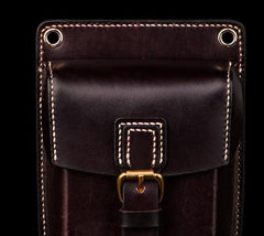 Leather Belt Pouch Mens Small Cases Waist Bag Hip Pack Belt Bag Fanny Pack Bumbag for Men - imessengerbags