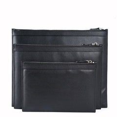 Handmade Leather Mens Clutch Snake Cool Slim Wallet Zipper Clutch Wristlet Wallet for Men - imessengerbags