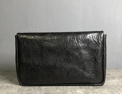 Handmade Leather Mens Clutch Cool Slim Wallet Zipper Clutch Wristlet Wallet for Men