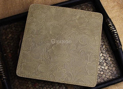 Handmade Leather Floral Mens Cool Travel Long Wallet Card Holder Card Slim Clutch Wallets for Men - imessengerbags