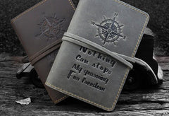 Handmade Leather Mens Cool Short Wallet Passport Card Holder Small Card Slim Wallets for Men - imessengerbags