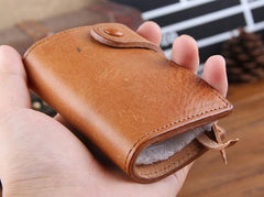 Genuine Leather Mens Cool Key Wallet Car Key Change Coin Card Holder Car Key Case for Men - imessengerbags