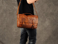 Genuine Leather Mens Cool Messenger Bag Briefcase Work Bag Business Bag for men