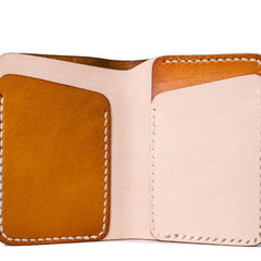 Handmade Mens Cool billfold Leather Wallet Men Small Slim Wallets Bifold for Men - imessengerbags